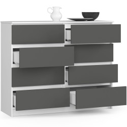KOMODA K120 8SZ CLP BIAŁY / SZARY