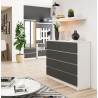KOMODA K120 8SZ CLP BIAŁY / SZARY