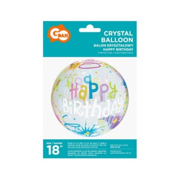 Happy Birthday Aqua Happy Birthday globe foil balloon 40 cm
