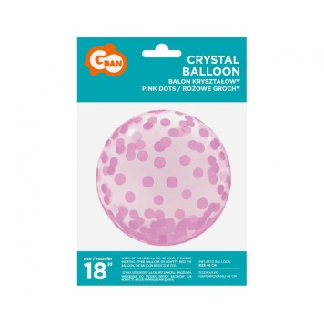 Baby Pink Dots Aqua sphere foil balloon 46 cm
