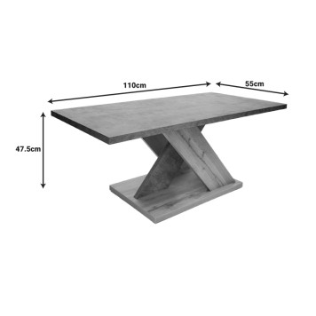 Coffee table Solange pakoworld sonoma-grey color 110x55x47.5cm
