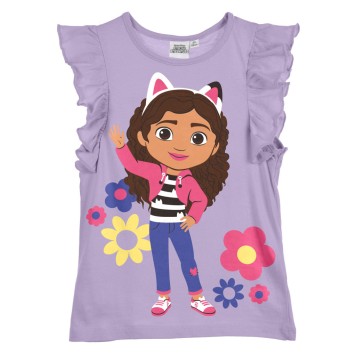 Gabby's Dollhouse Flowers children's short t-shirt, top 4 years