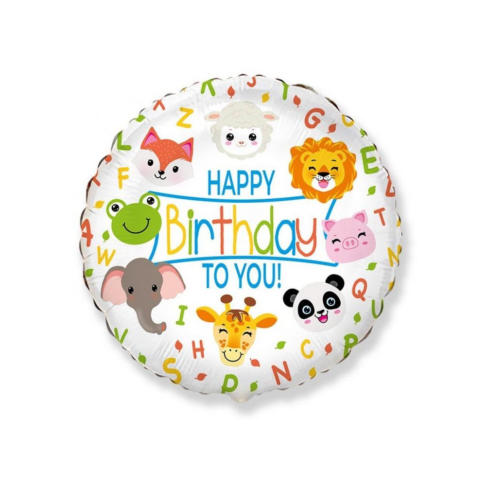 Happy Birthday Animals Animal Happy Birthday foil balloon 46 cm (WP)