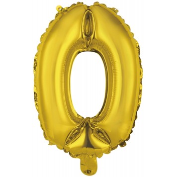 Number Gold, Gold number 0 foil balloon, 41 cm