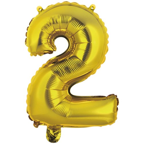 Number Gold, Number 2 Foil Balloon 46 cm