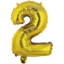 Number Gold, Number 2 Foil Balloon 46 cm