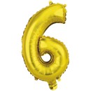 Number Gold, Gold Number 6 Foil Balloon 45 cm