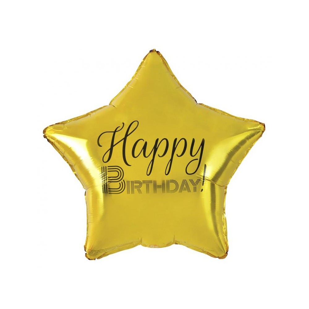 Happy Birthday Gold Gold Happy Birthday Star Foil Balloon 44 cm
