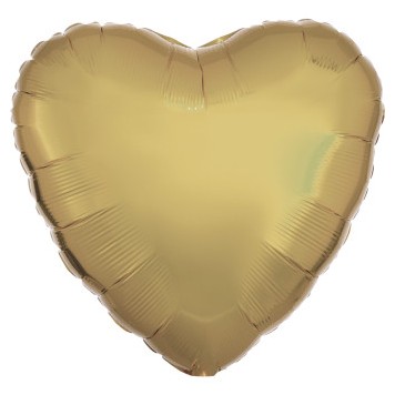 Colour White Gold Gold Heart Foil Balloon 43 cm