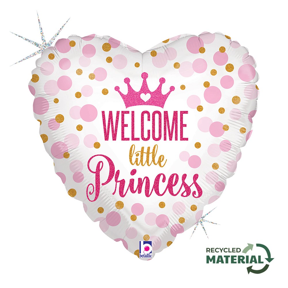 First Birthday Glitter Princess Baby Girl foil balloon 46 cm