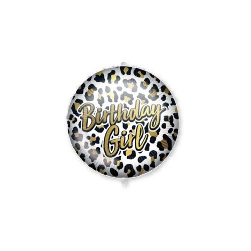Happy Birthday Birthday Girl Leopard Foil Balloon 46 cm