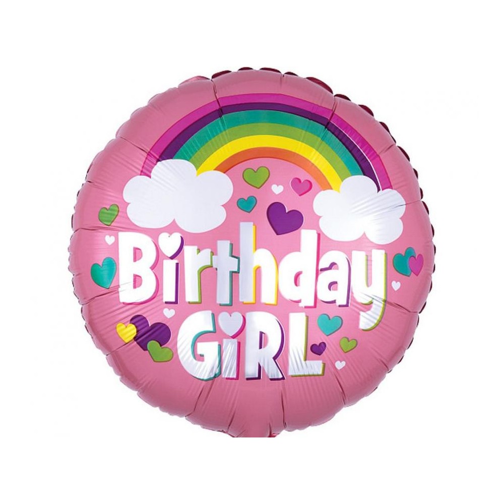 Happy Birthday Rainbow Birthday Girl foil balloon 46 cm