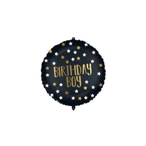 Happy Birthday Black-Gold Birthday Boy foil balloon 46 cm