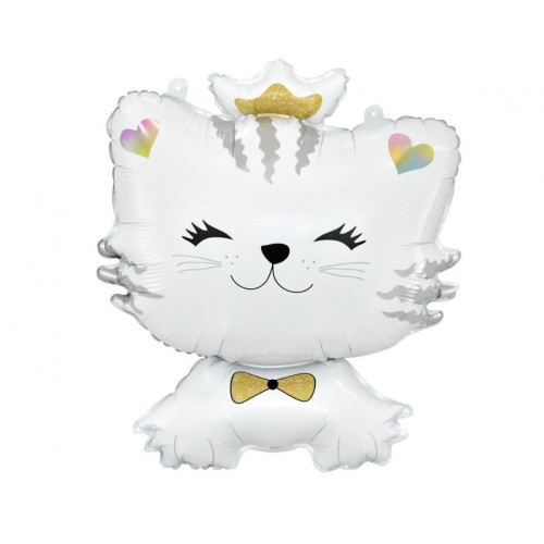 Cat White foil balloon 49 cm