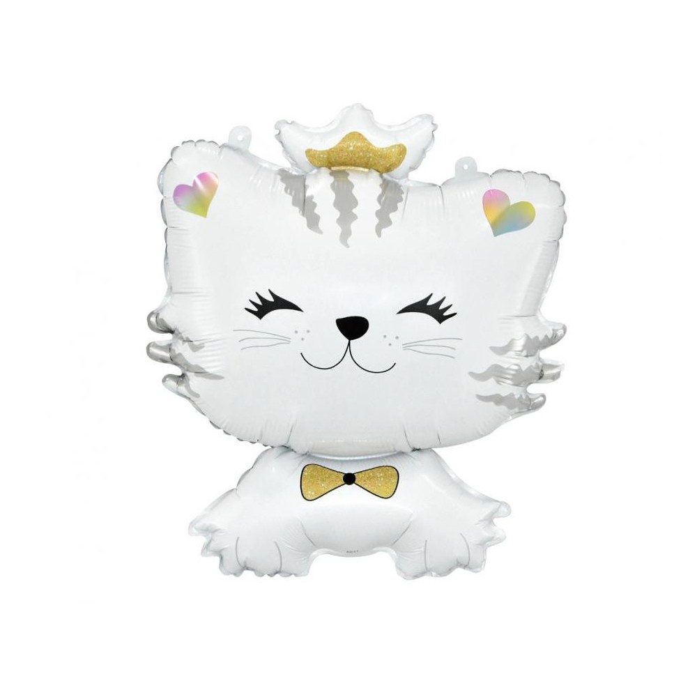 Cat White foil balloon 49 cm