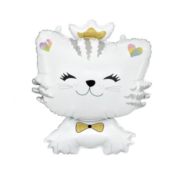 Cat White foil balloon 49 cm