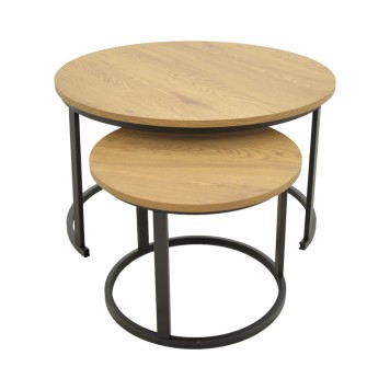 Coffee table Revelon pakoworld set of 2 mdf in oak color