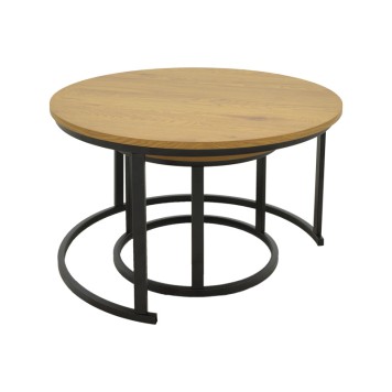 Coffee table Revelon pakoworld set of 2 mdf in oak color
