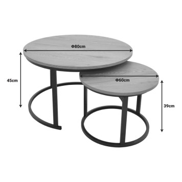 Coffee table Revelon pakoworld set of 2 mdf in oak color