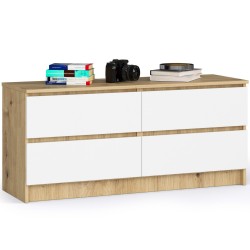 KOMODA K120 4SZ CLP DĄB ARTISAN / BIAŁY