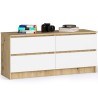 KOMODA K120 4SZ CLP DĄB ARTISAN / BIAŁY
