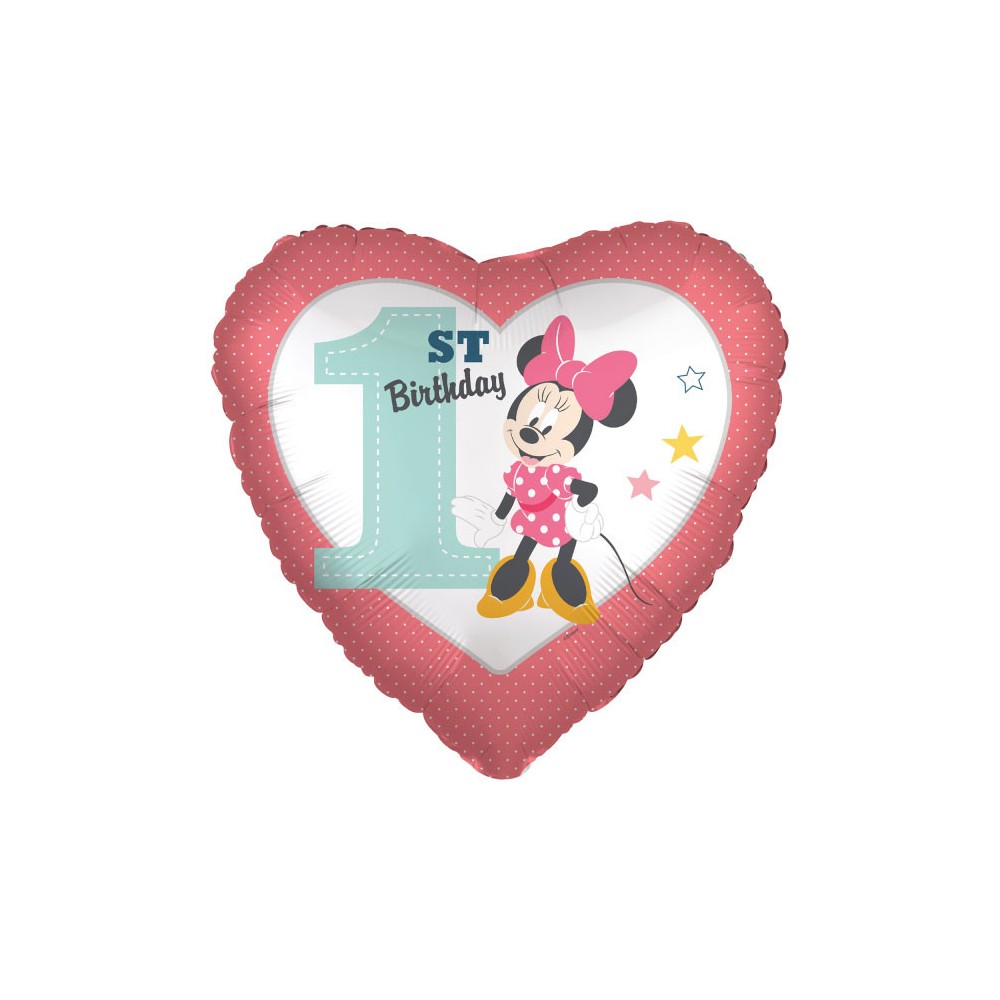 Disney Minnie  Heart First Birthday Foil Balloon 43 cm