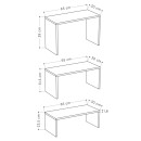 Kantar pakoworld coffee tables set of 3 in natural color 65x30x39cm