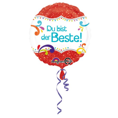 Colour Du bist der Beste foil balloon 43 cm