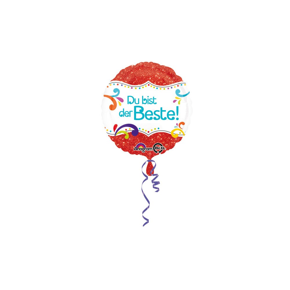 Colour Du bist der Beste foil balloon 43 cm