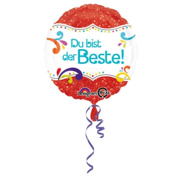 Colour Du bist der Beste foil balloon 43 cm