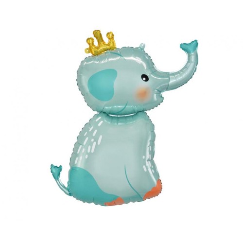 Elephant Elephant with Crown foil balloon 70 cm