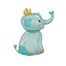 Elephant Elephant with Crown foil balloon 70 cm