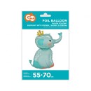 Elephant Elephant with Crown foil balloon 70 cm