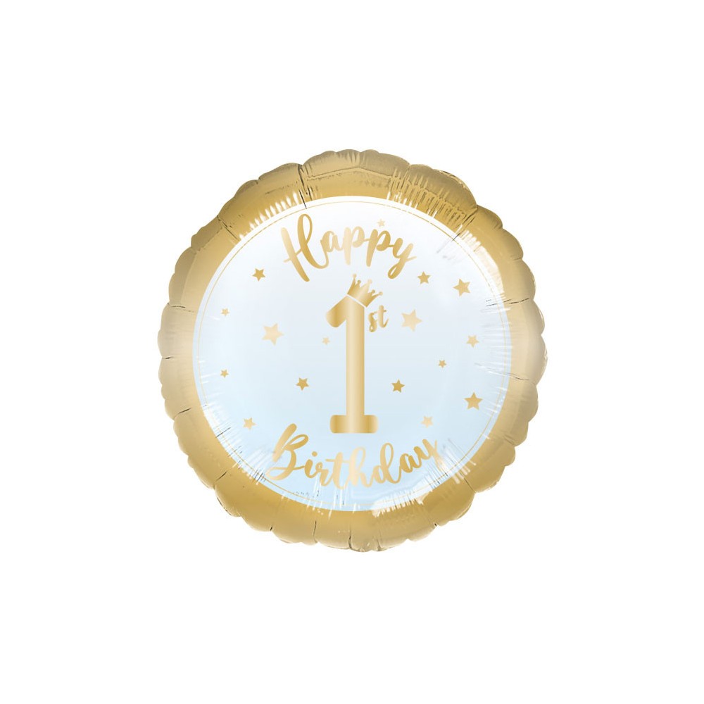 First Birthday Blue foil balloon 43 cm