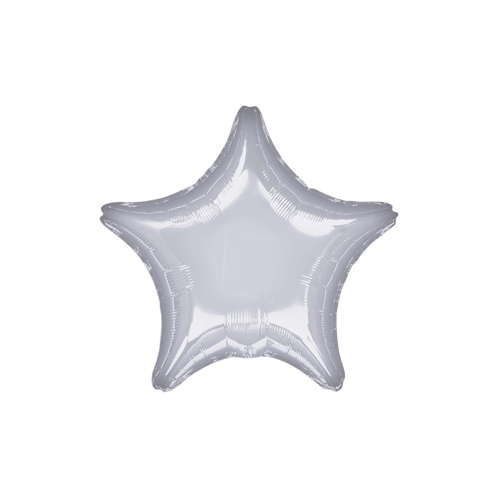 Satin Metallic Silver star foil balloon 48 cm