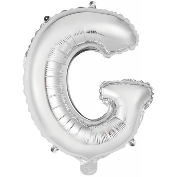 Number Silver, Silver G Letter Foil Balloon 45 cm