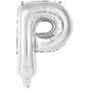 Number Silver, Silver P letter foil balloon 45 cm