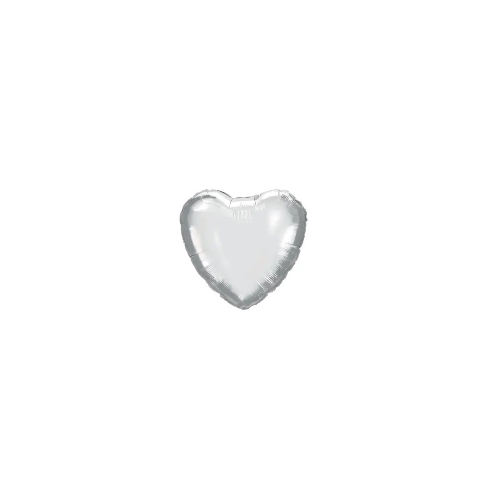 Colour Silver Heart, Silver Heart foil balloon 46 cm