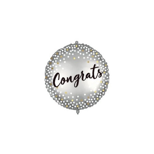 Congrats Gongrats Metallic Spots foil balloon 46 cm