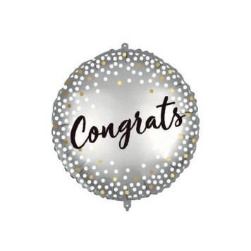 Congrats Gongrats Metallic Spots foil balloon 46 cm