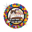 Happy Birthday Cake Holo Grumpy Cat foil balloon 46 cm