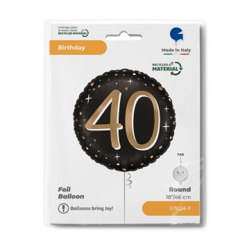 Happy Birthday Sparkling Happy Birthday 40 foil balloon 46 cm