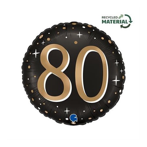 Happy Birthday Sparkling Happy Birthday 80 foil balloon 46 cm