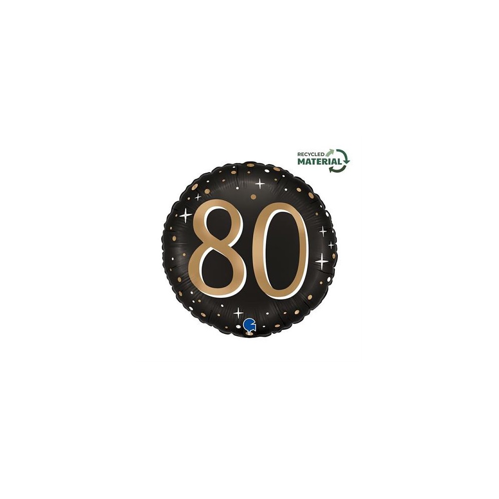 Happy Birthday Sparkling Happy Birthday 80 foil balloon 46 cm