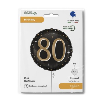 Happy Birthday Sparkling Happy Birthday 80 foil balloon 46 cm