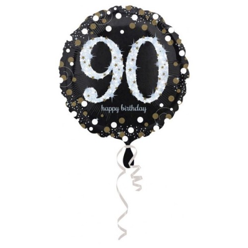 Happy Birthday Happy Birthday 90 Gold foil balloon 45 cm