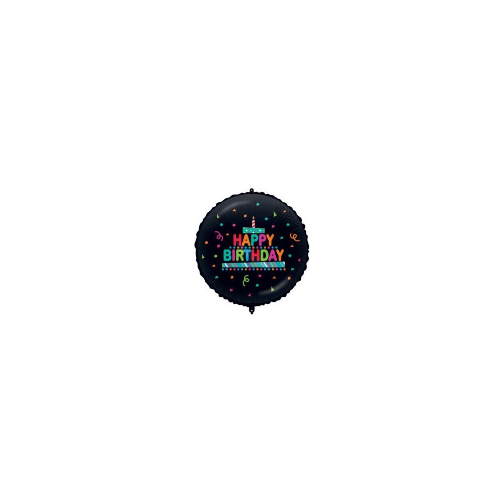 Happy Birthday Happy Birthday Black Confetti Foil Balloon 46 cm
