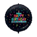 Happy Birthday Happy Birthday Black Confetti Foil Balloon 46 cm