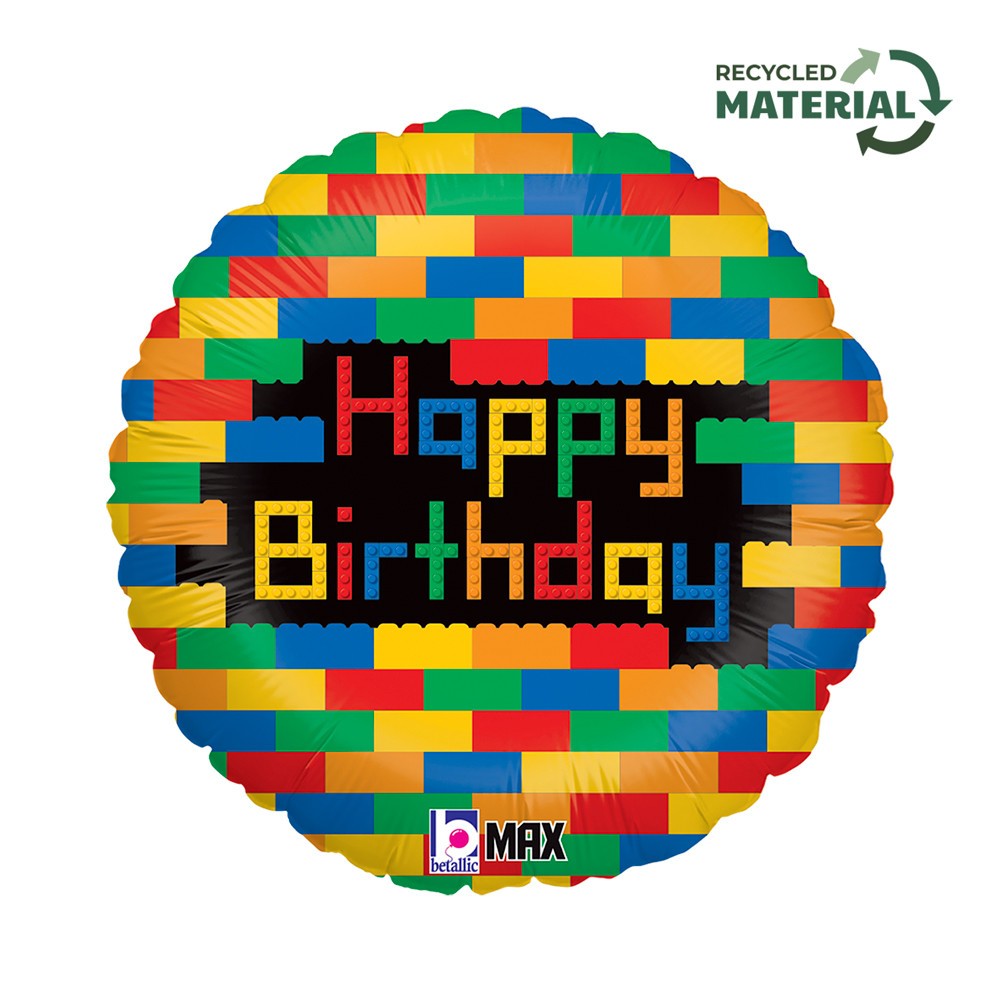 Happy Birthday Blocks Happy Birthday foil balloon 46 cm