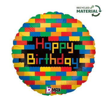 Happy Birthday Blocks Happy Birthday foil balloon 46 cm